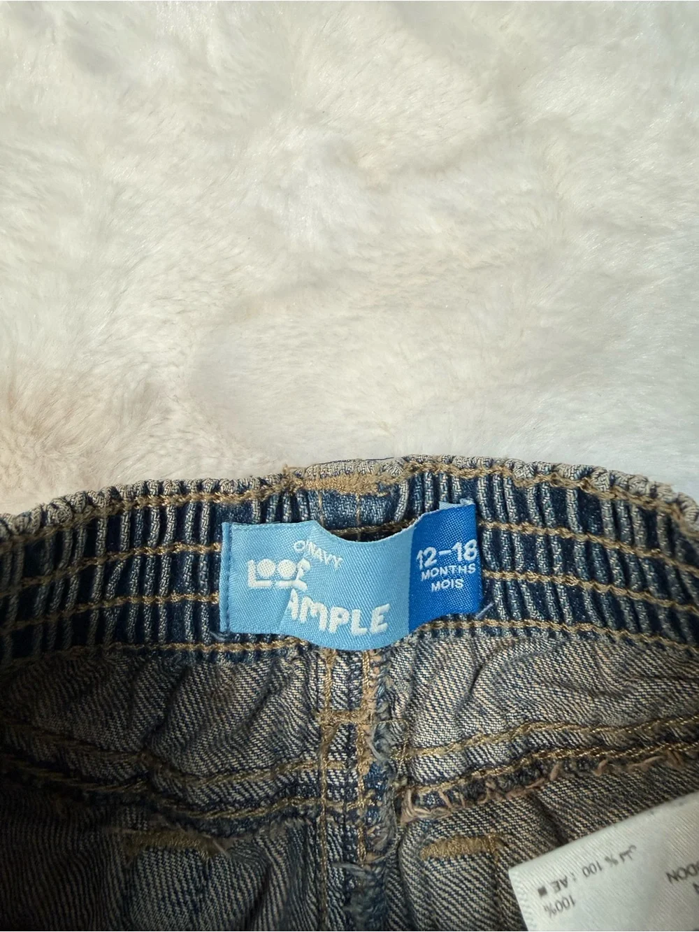 Old Navy Kids Dark Blue Denim Jeans with Faded Wash 12-18M